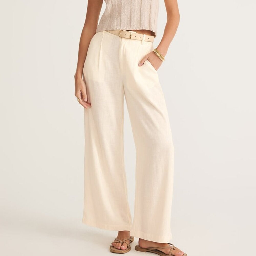 Elegant z supply Cream Wide-Leg Trousers